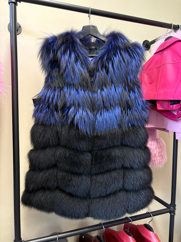 Silver Blue Fox Vest (XL)