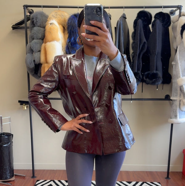 Patent Leather Blazer-Size XL